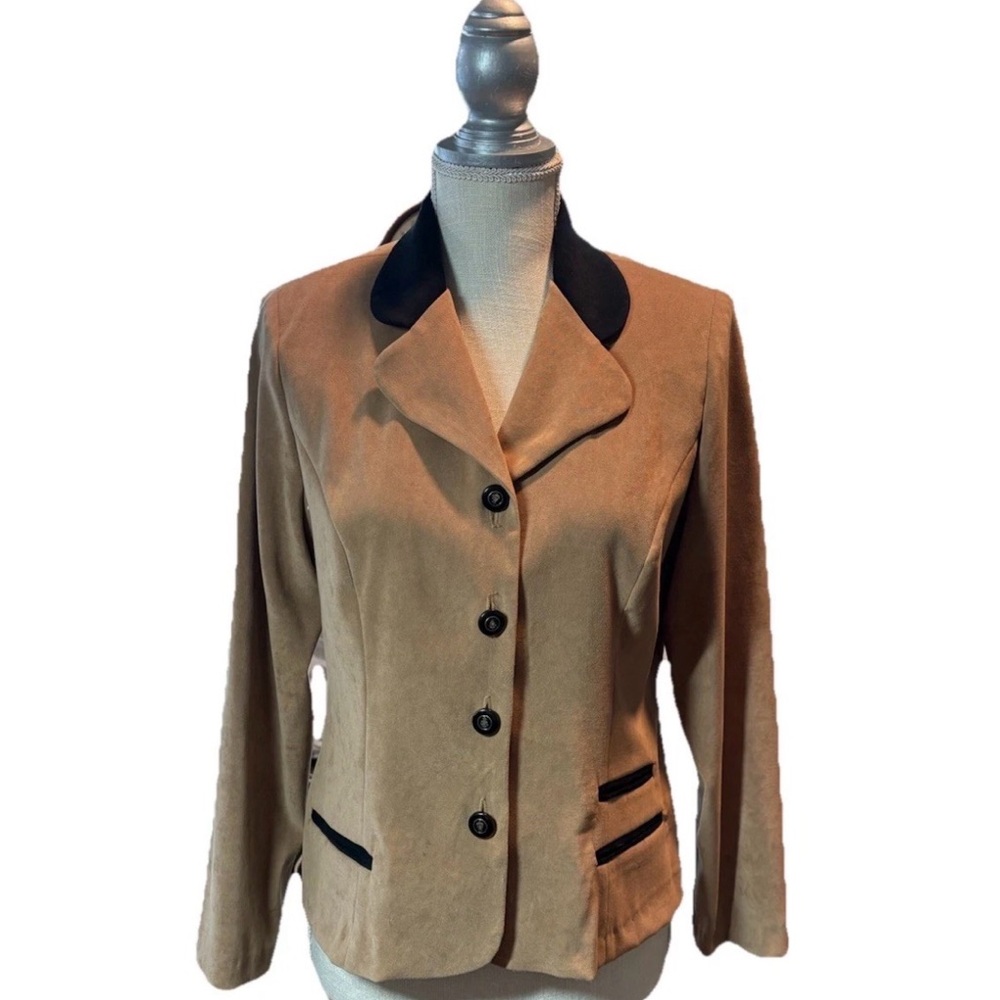 Positive Attitude Camel and Black Blazer Vintage Equestrian Style Size 10P